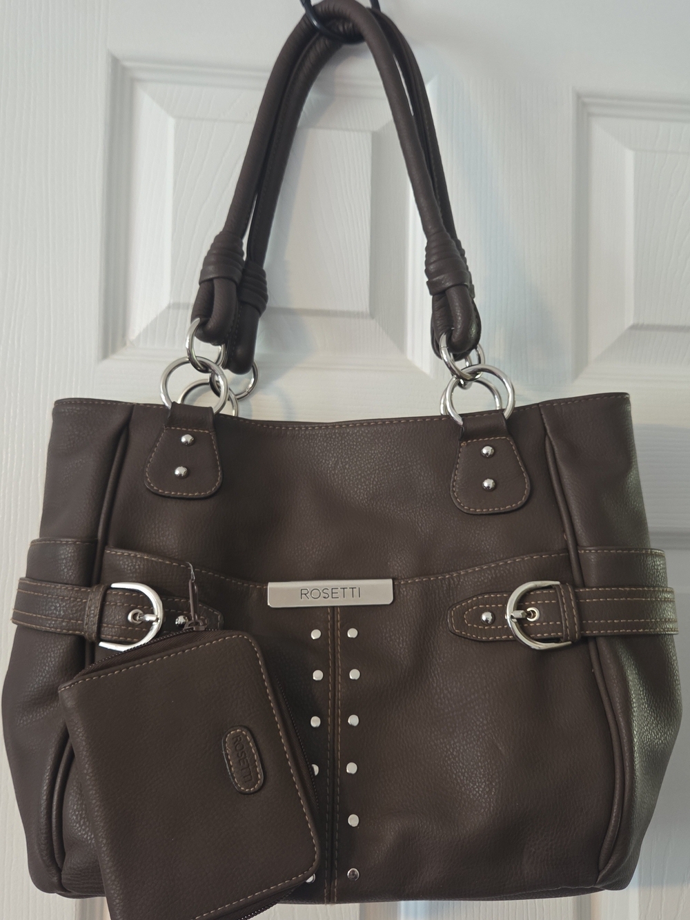 Rosetti Brown Leather Tote Bag with Matching Wallet